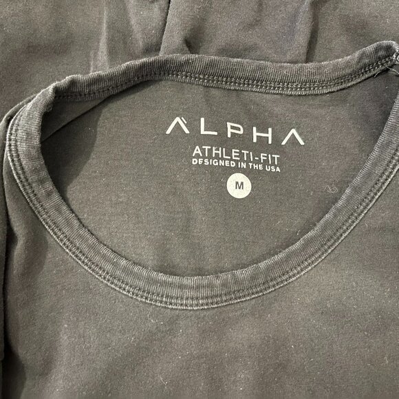 Alpha Men's Athleti-Fit USA Black Stretch T-shirt - Size Medium - Picture 3 of 3